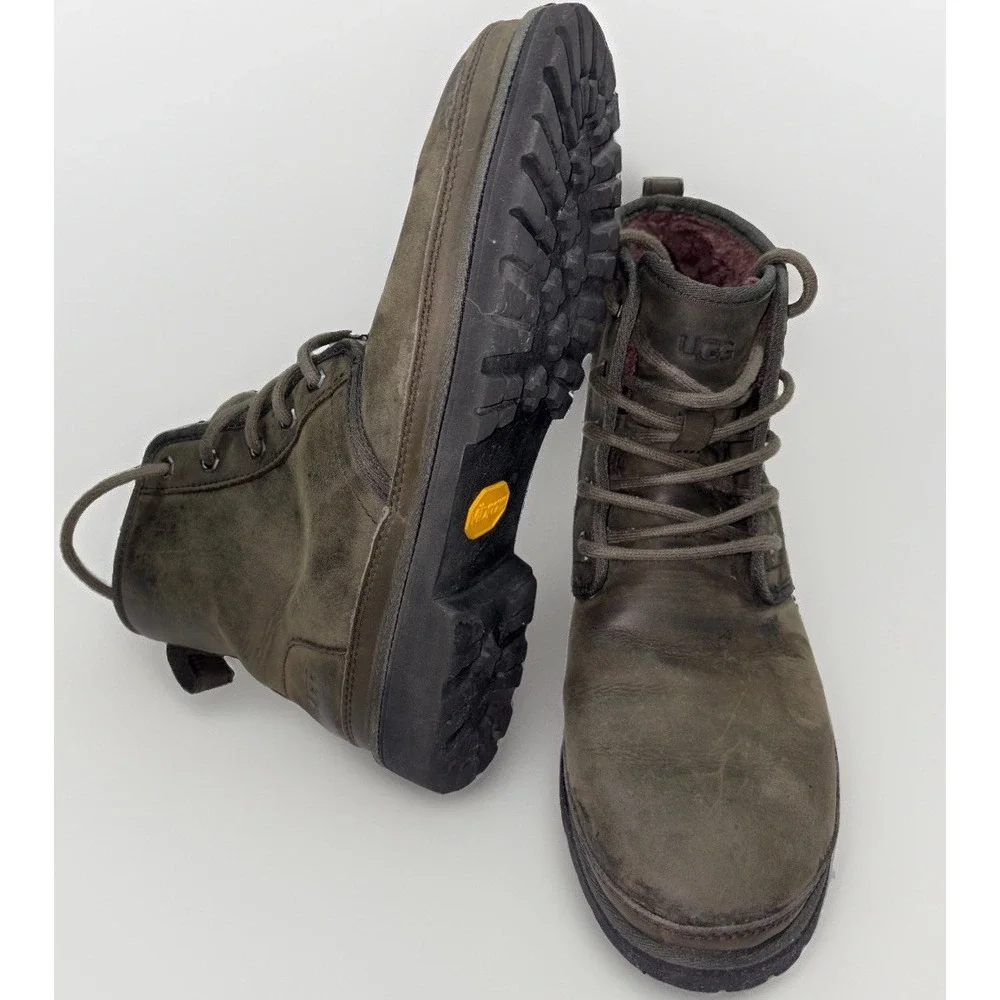 UGG Harkland Weather Black Olive Green Oiled Suede Waterproof Vibram Men Boots 9